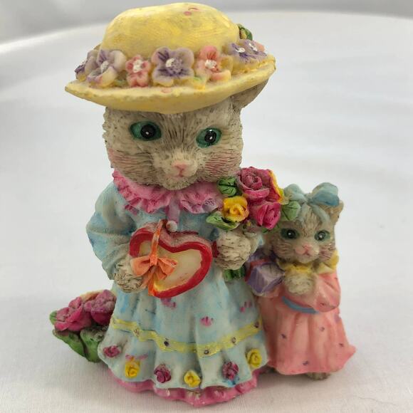 Holiday Teddy Bears & Cats Resin Figurines Seasonal Set of 4 - Picture 3 of 13